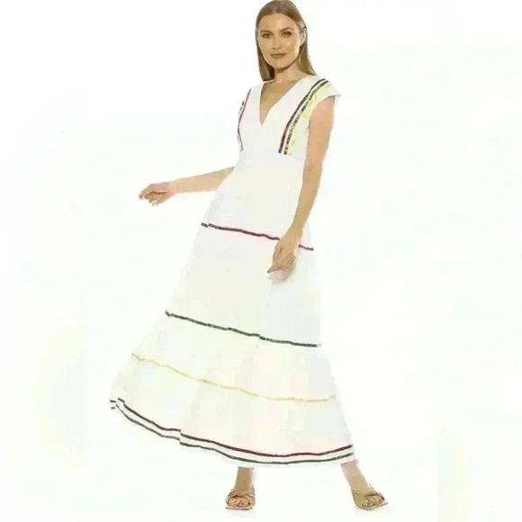 Alexia Admor Dresses & Skirts - Alexia Admor Summer Maxi Dress Size 12 V-Neck Lined Sleeveless